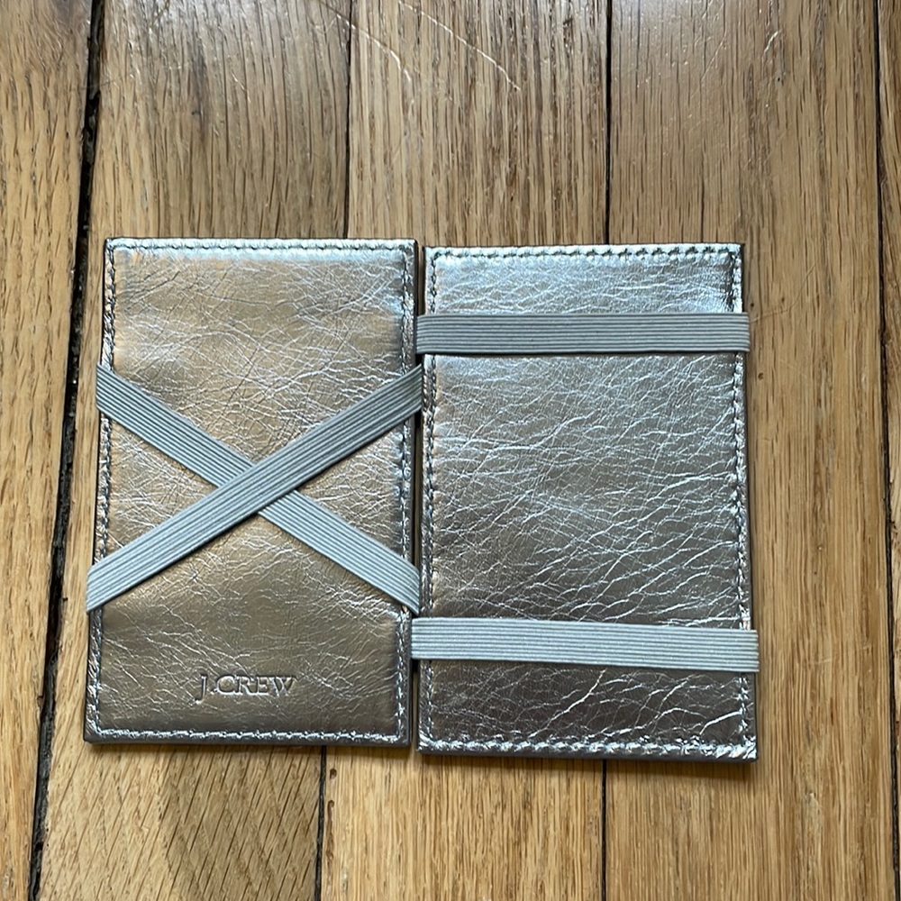J. Crew Metallic Flip Wallet NWOT